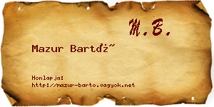 Mazur Bartó névjegykártya